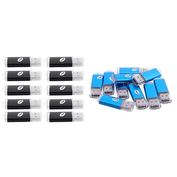 20 X USB 2.0 Memory, флаш памет 128 MB, подарък синьо и черно
