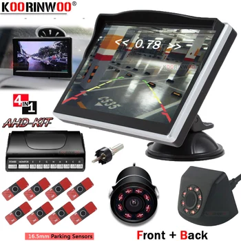 Koorinwoo Авто монитор, сензори за паркиране, аудио система, камера предна и задна вид, автоаксесоари, откриване на слепи зони на автомобила