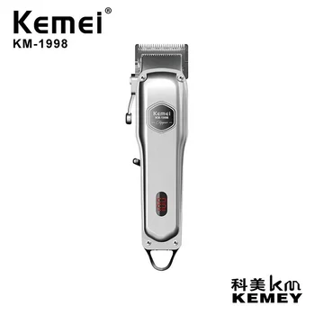 Акумулаторна електрическа машина за подстригване на коса Kemei KM от 1998 Бързо зареждане и дълго време на работа, метален корпус, Салонпрофессиональный машинка за подстригване