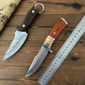 Практичен нож от неръждаема стомана с кухненски дръжка, нож за месо, нож за барбекю, ръчен нож за нощуване на открито
